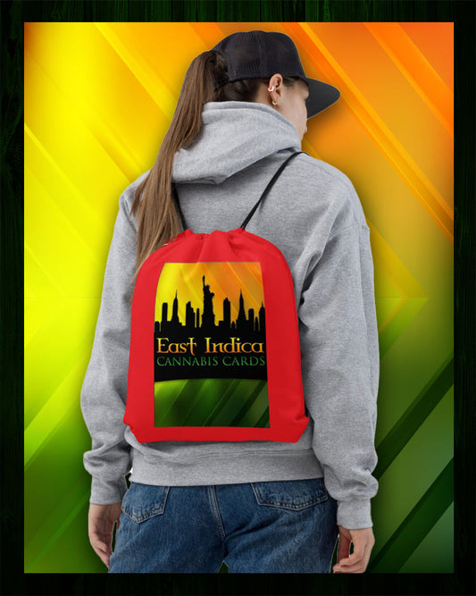 East Indica Cannabis Cards Drawstring bag